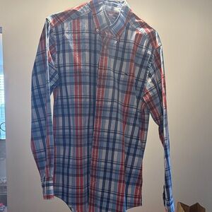 Vineyard Vines Blue and Red Plaid Button-Down Shirt